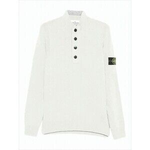 Stone Island Half-Zip Knit Sweater With Ribbed Details - NWT